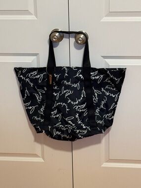 NWT PINK by Victoria’s Secret Weekend Bag, Black with White “love pink” logo